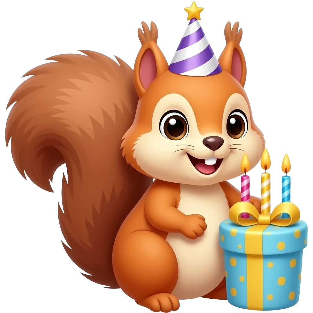 CRITTERS SQUIRREL BIRTHDAY emoji
