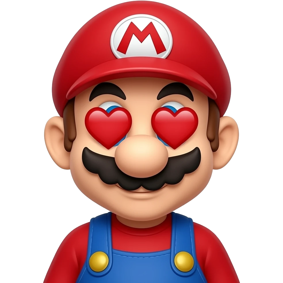 Mario emoji with heart eyes emoji