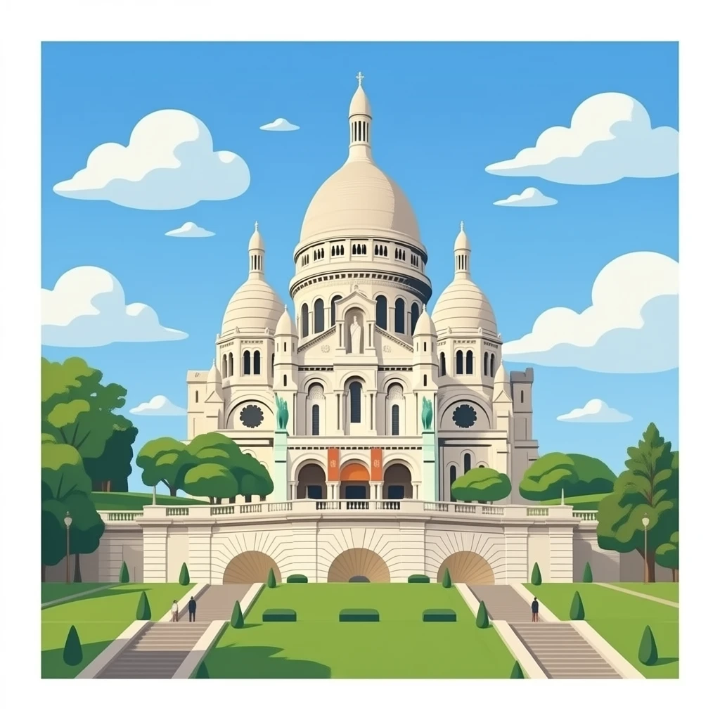 Le Sacré-Cœur de Paris romantic realistic paysage emoji