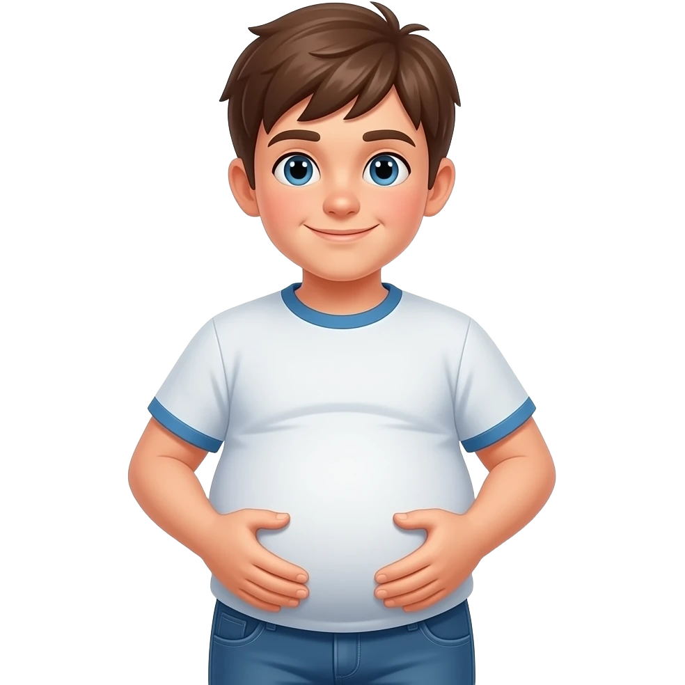 Zrób chłopak 16 latek z piwny dużym brzuchem emoji