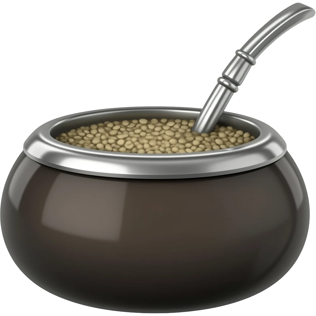 mate argentino color total negro con bombilla emoji