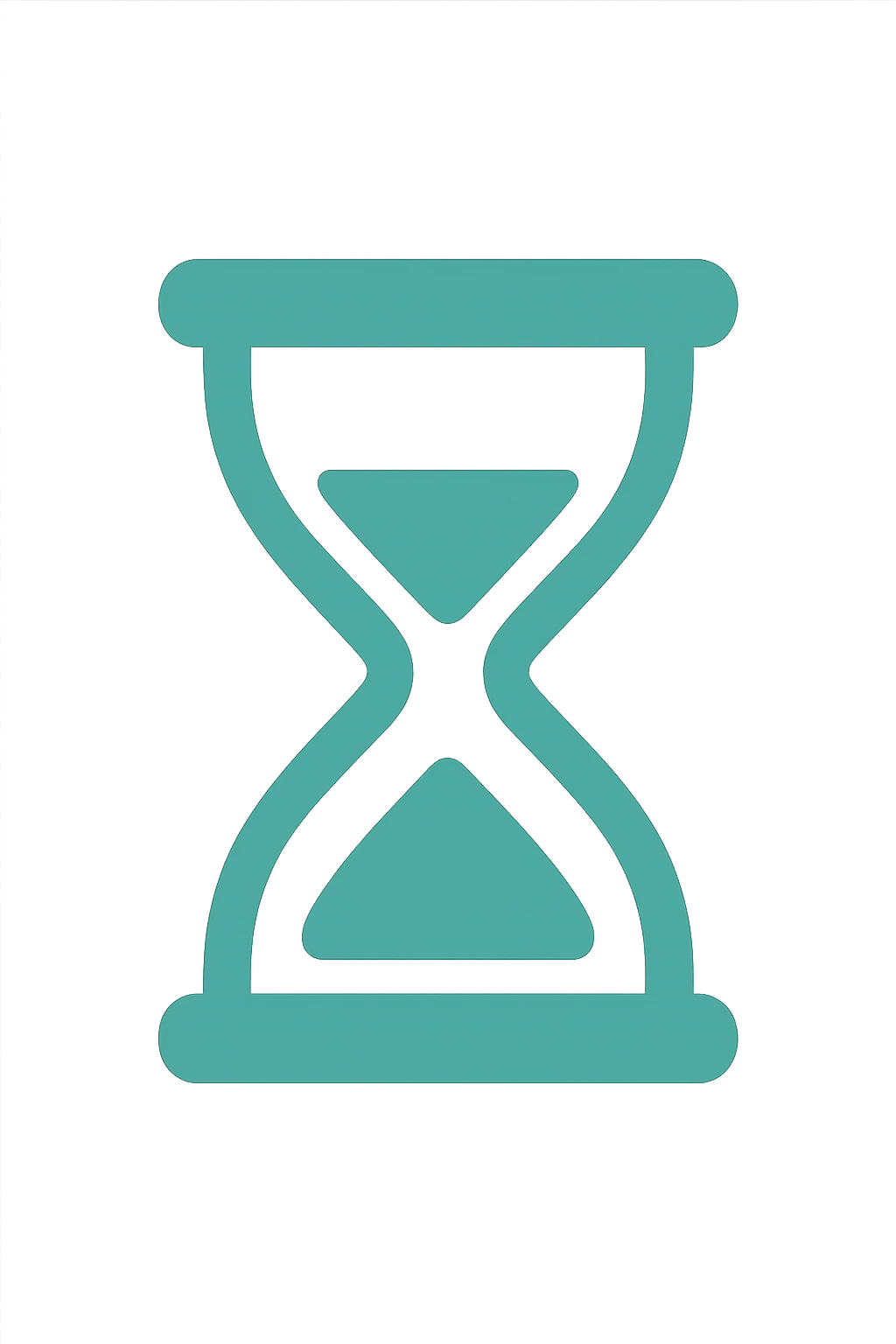 hourglass icon in color #7CB4A9, clean, modern, minimal, vector style, no text emoji