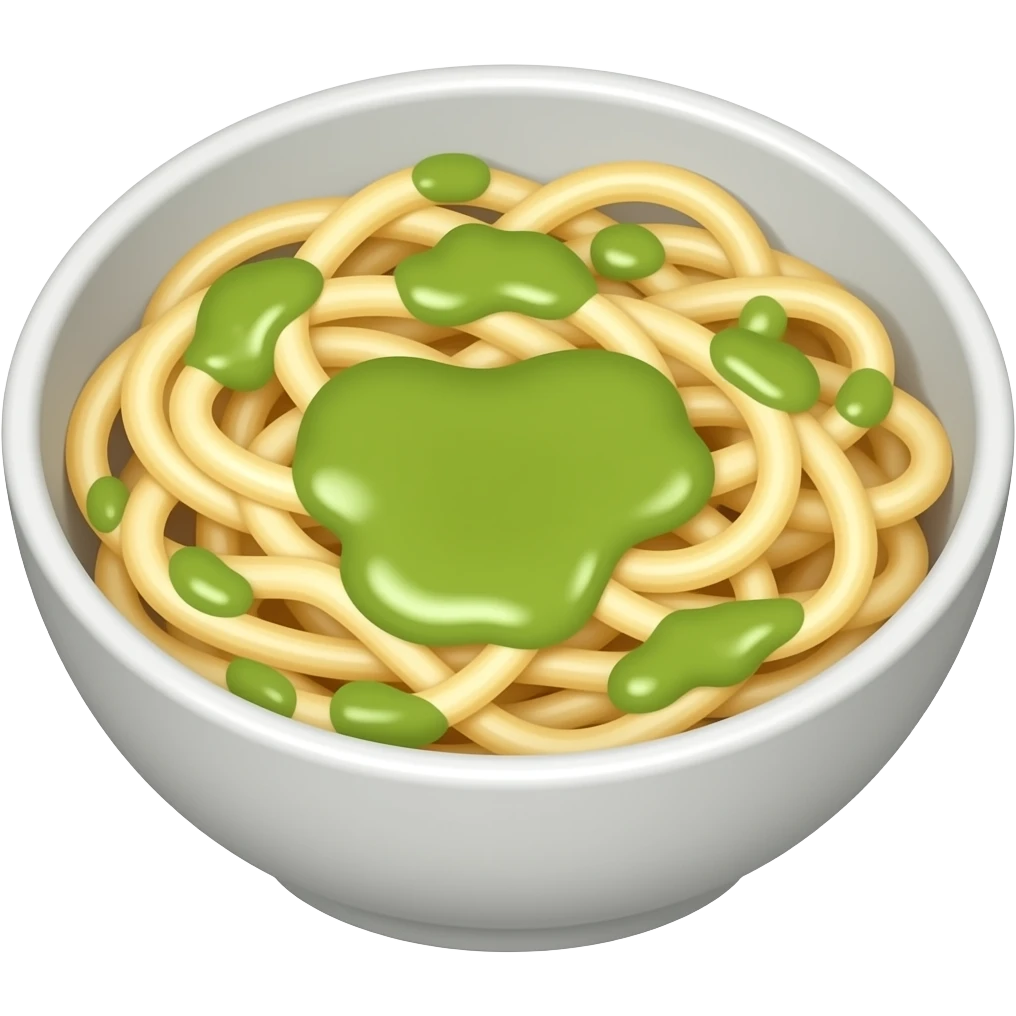 noodles with green sauce emoji