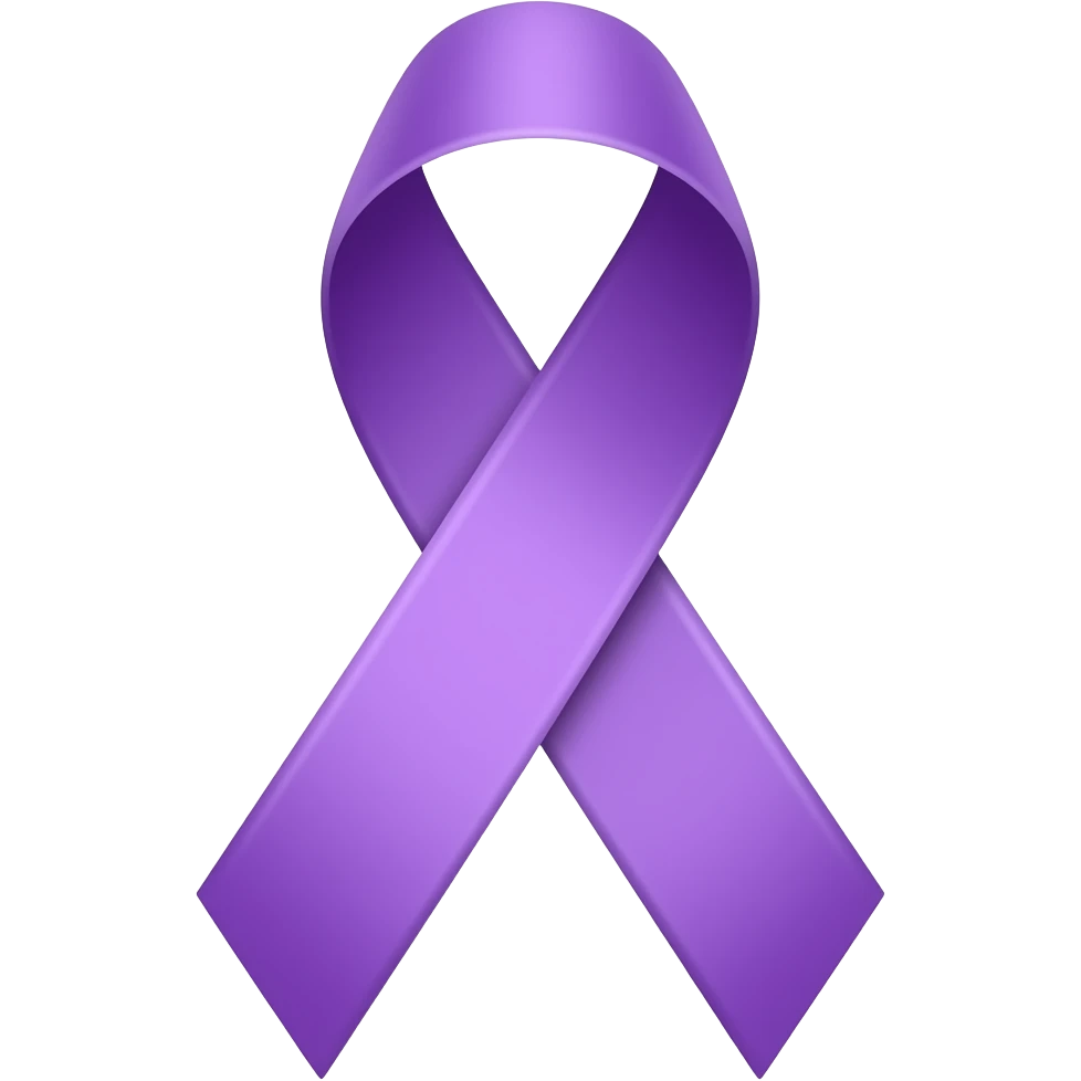 Purple cancer ribbon emoji