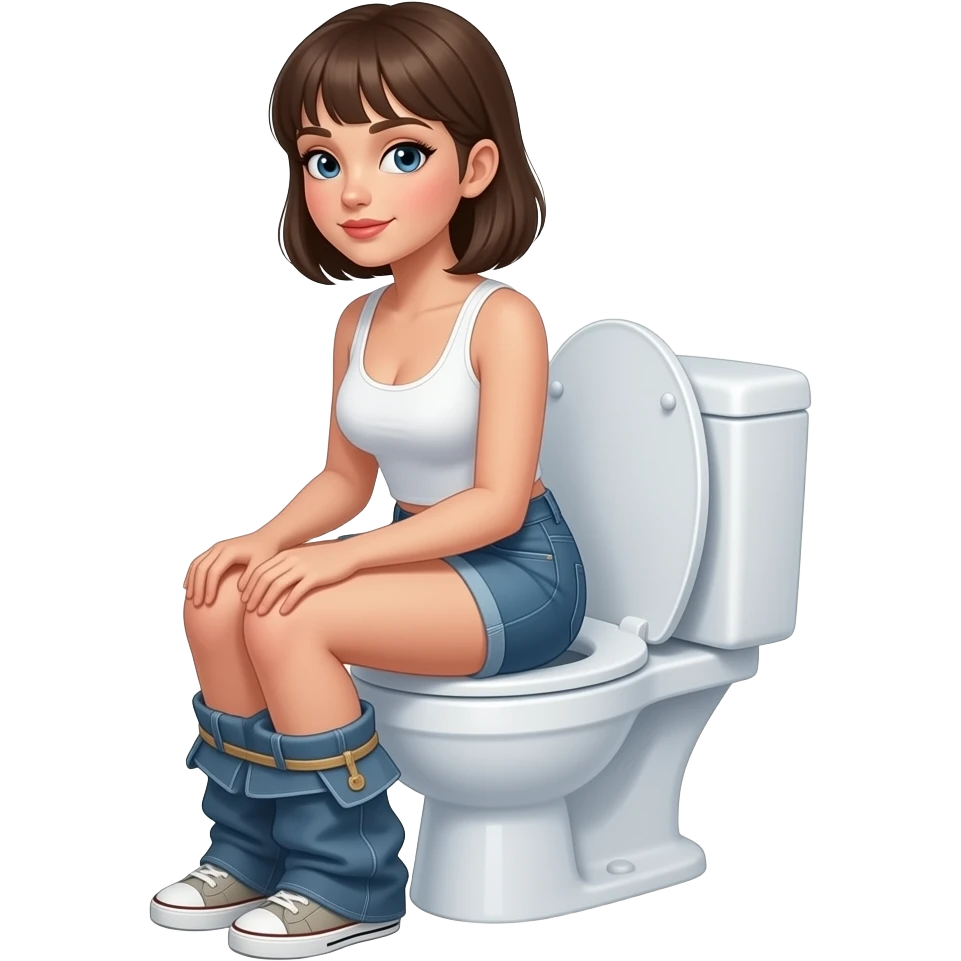 Hot woman sitting on toilet emoji
