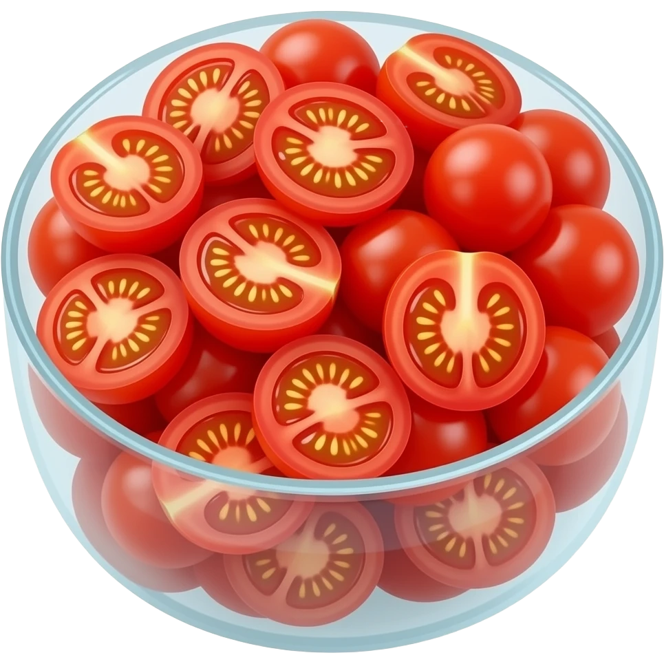 cherry tomato slices in bowl emoji