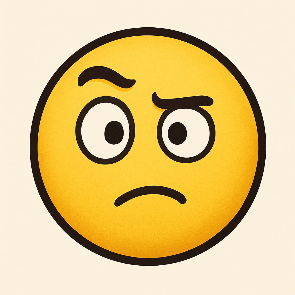emoji with raised eyebrow emoji
