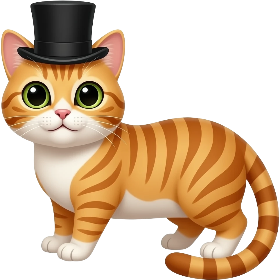 a cat with a top hat emoji