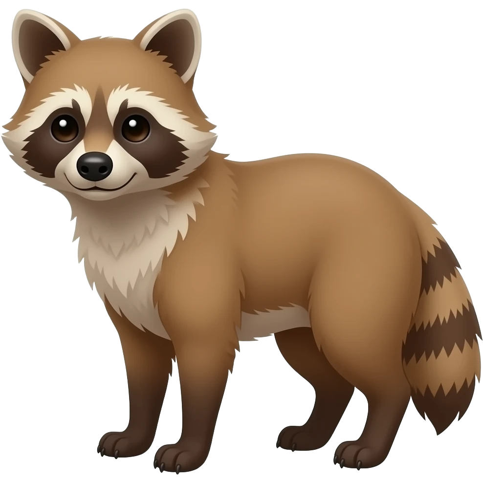 Raccoon dog, full body emoji