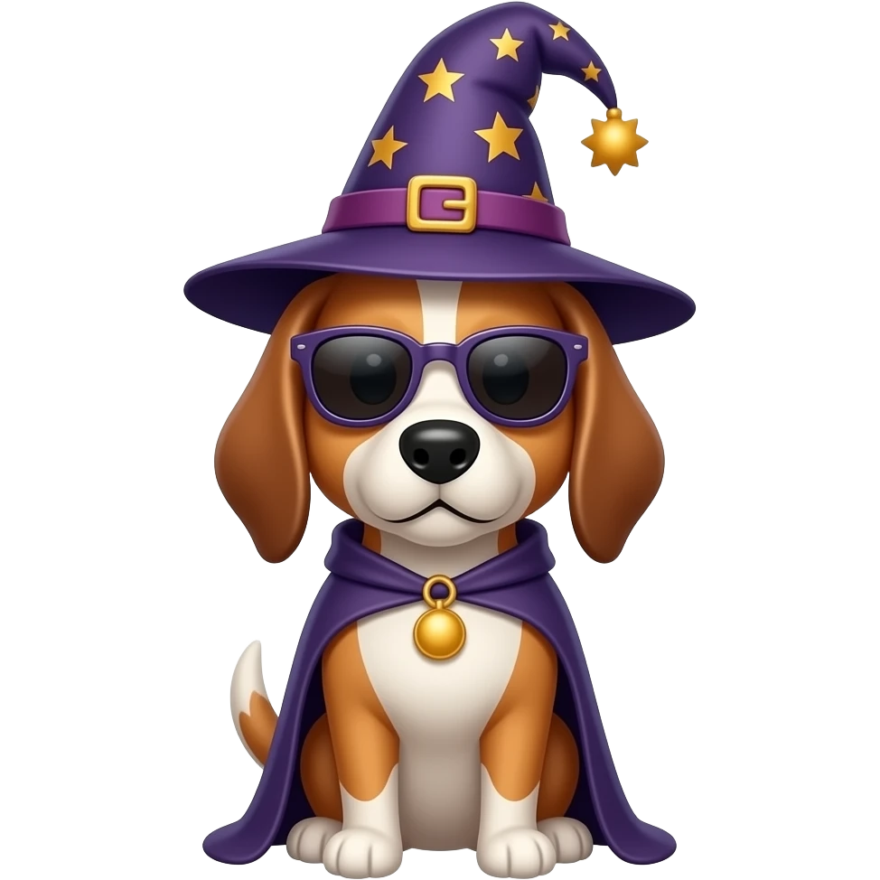Dog wizard with sunglasses emoji