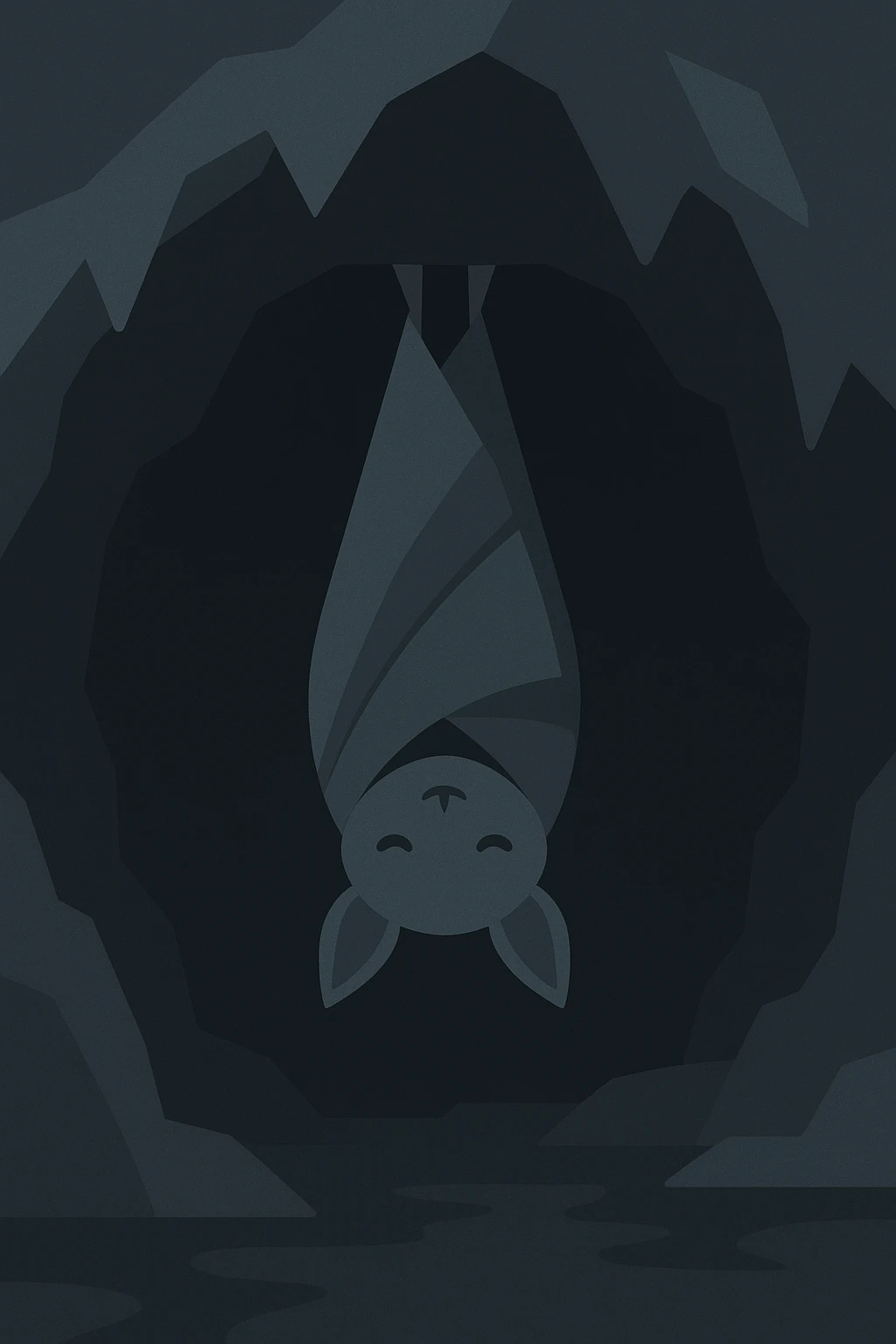 Flat design style bat in the cave emoji