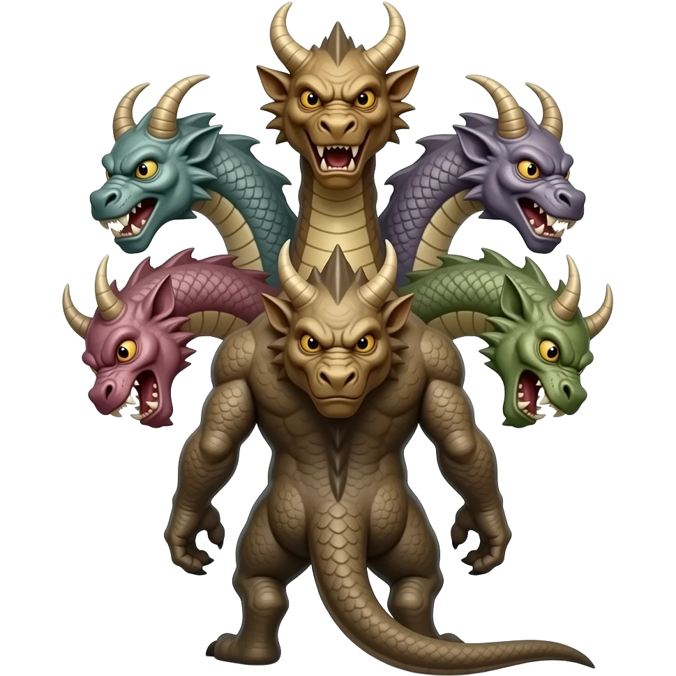 beast with seven different heads from the back emoji
