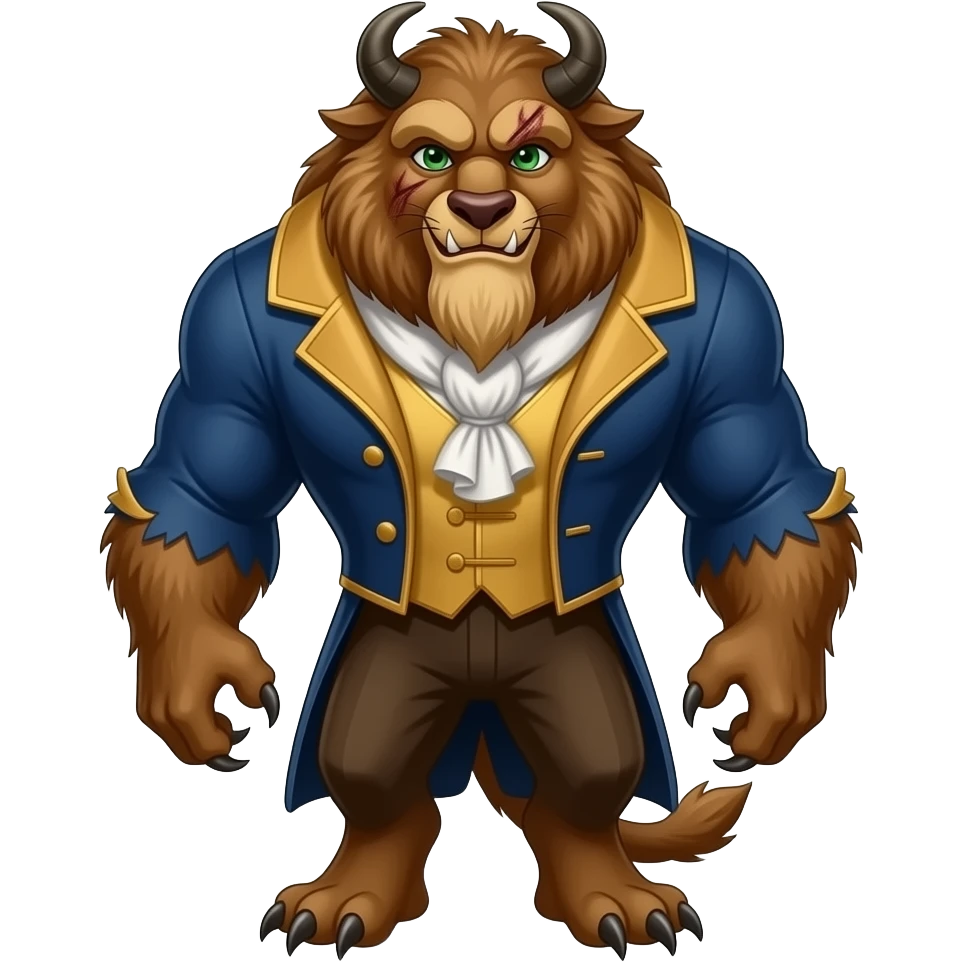 Beast from beauty and the beast emoji