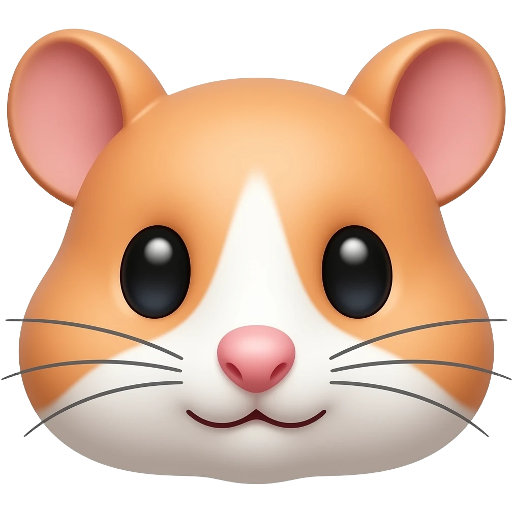 Peach pink hamster face emoji