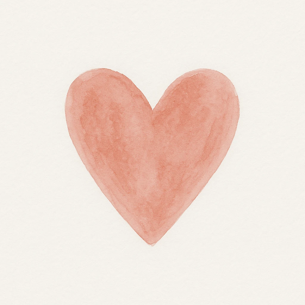 a heart in a drawn gouache painting style with visible brushstrokes and thick texture emoji