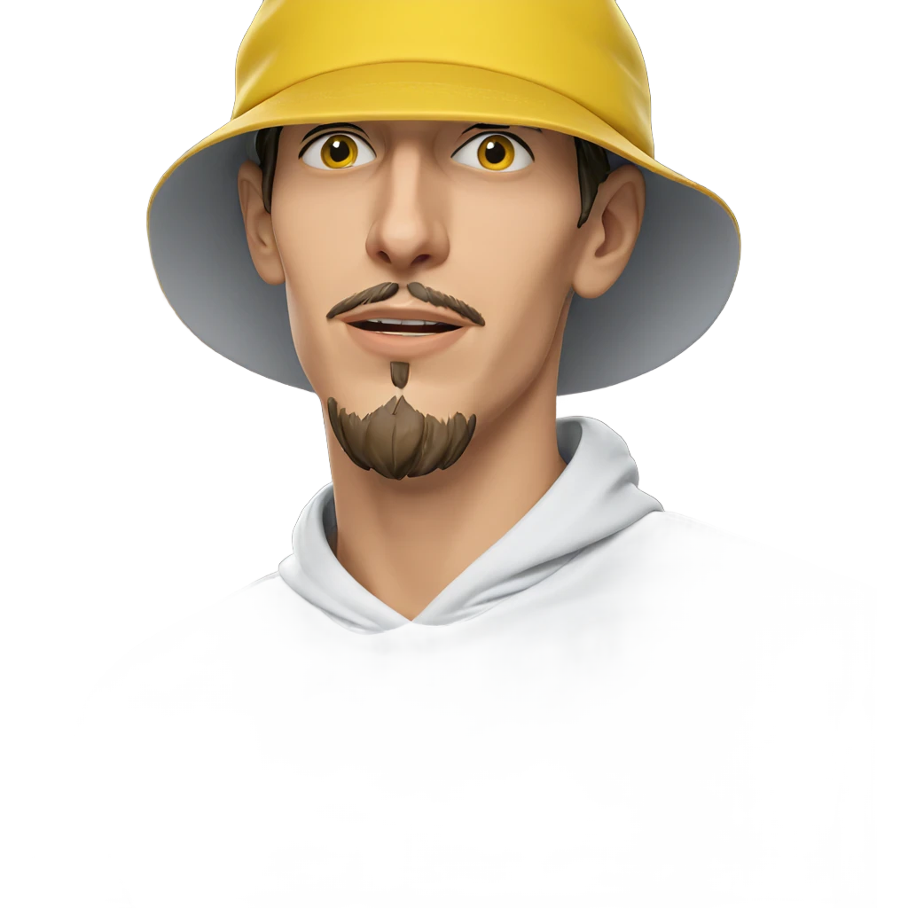 young man with yellow hat emoji