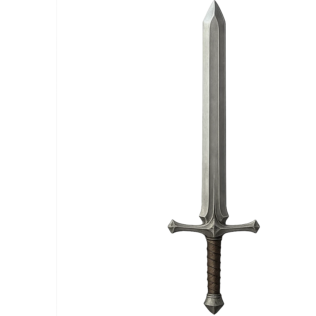 a silver greatsword, broad blade, medieval fantasy design emoji