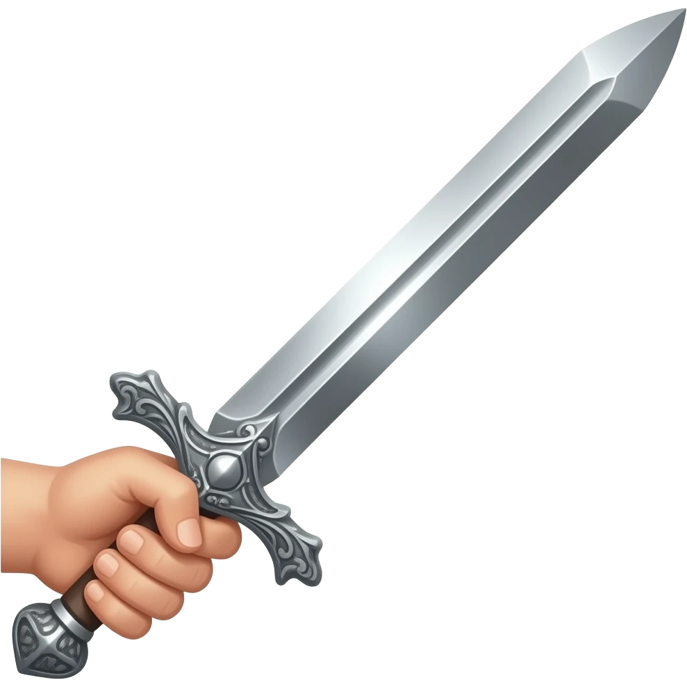 hand holding a sord emoji