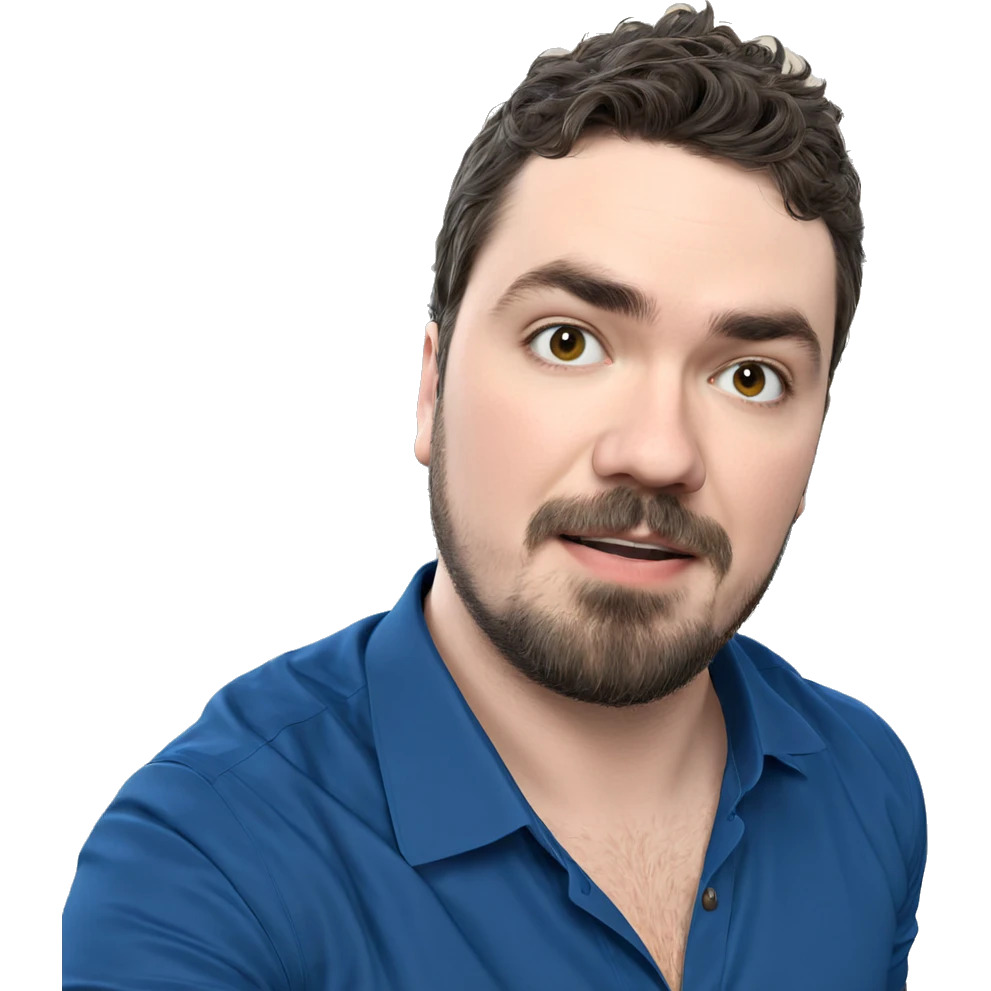 male portrait in blue shirt emoji