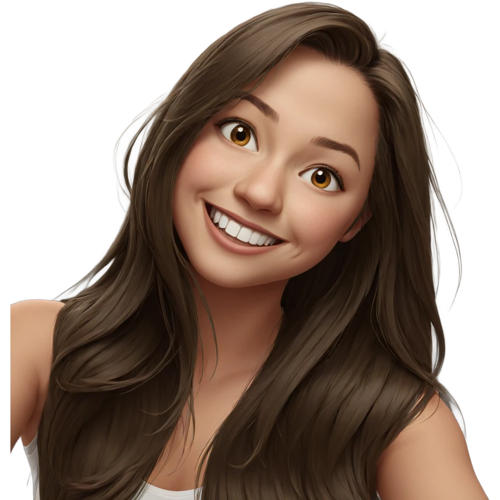 smiling girl with long hair emoji