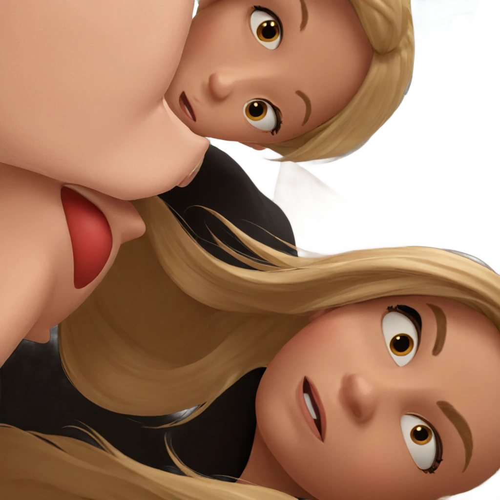 blonde girl with boy companion emoji