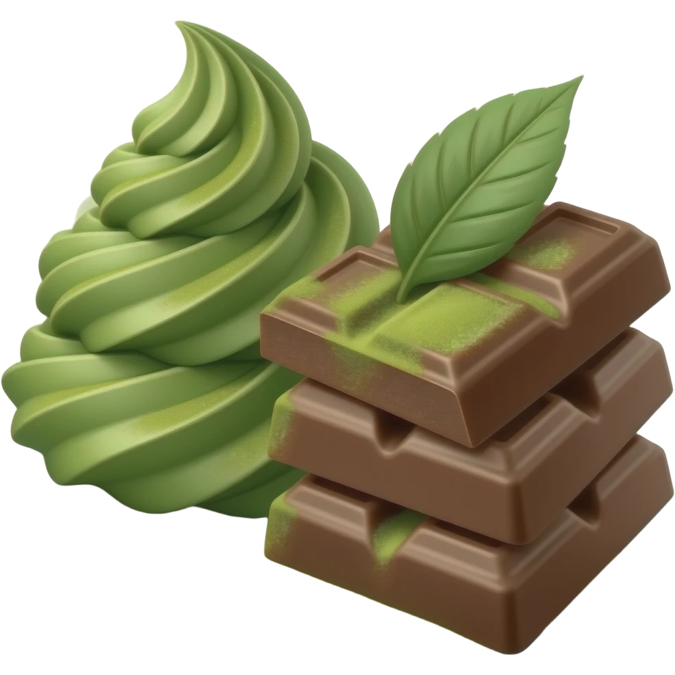 Matcha chocolate emoji