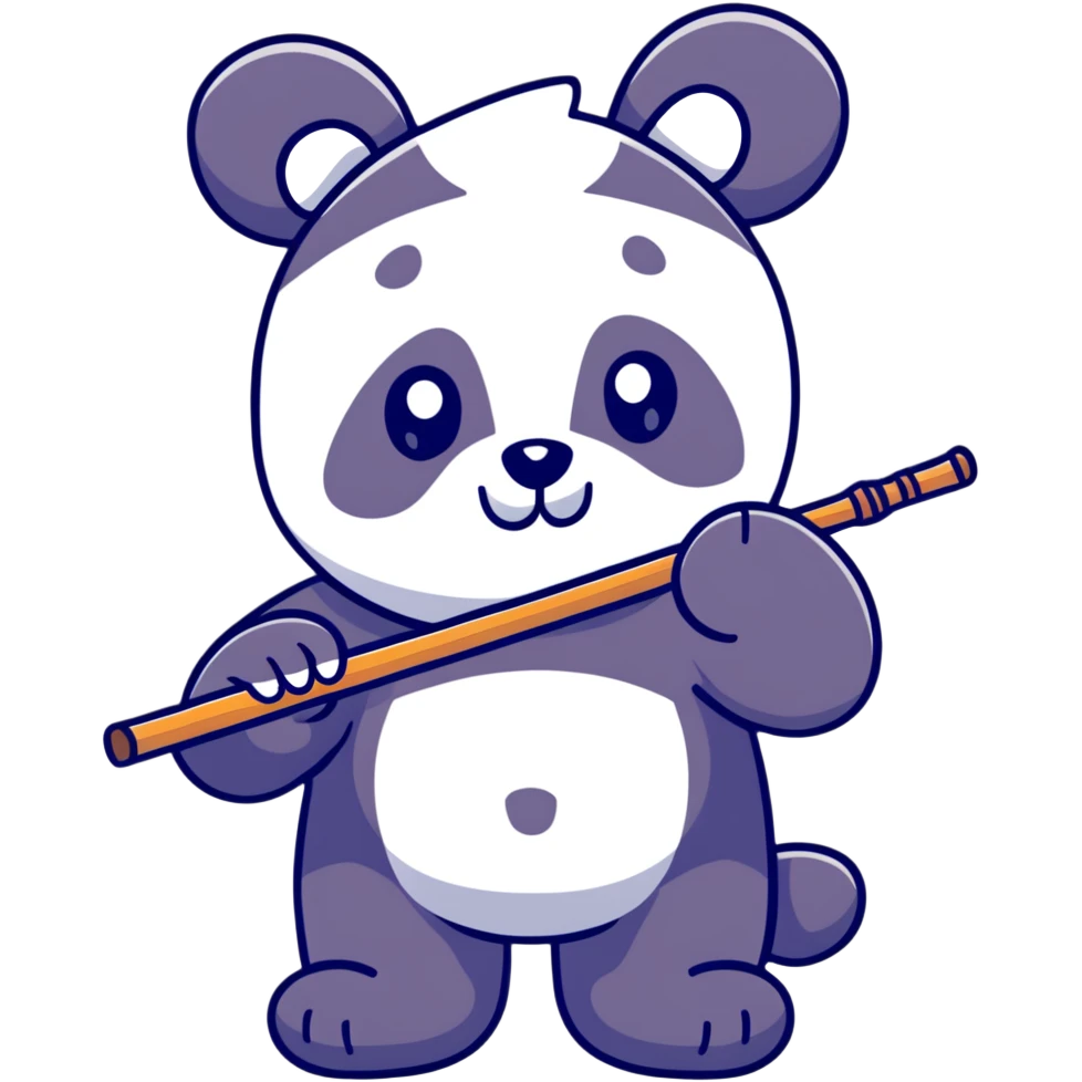 Panda with flute emoji