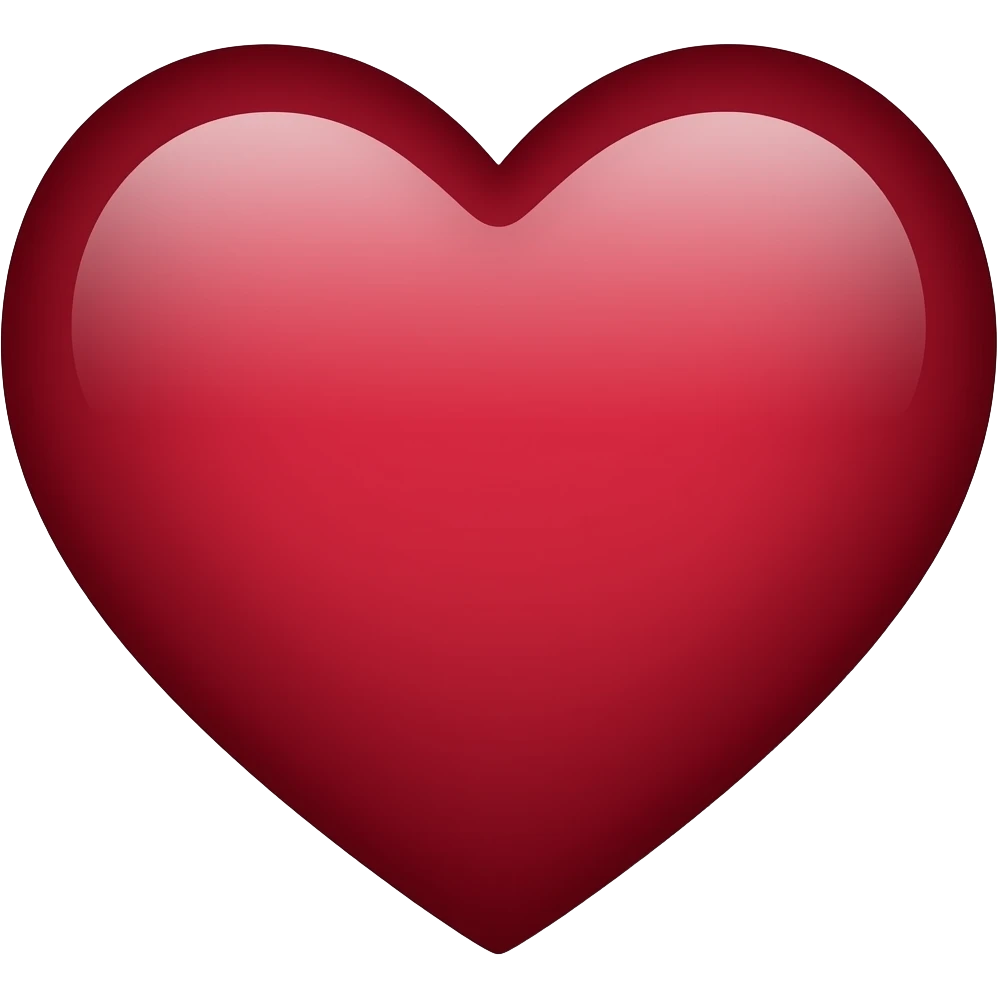 Coração cor marsala vermelho emoji