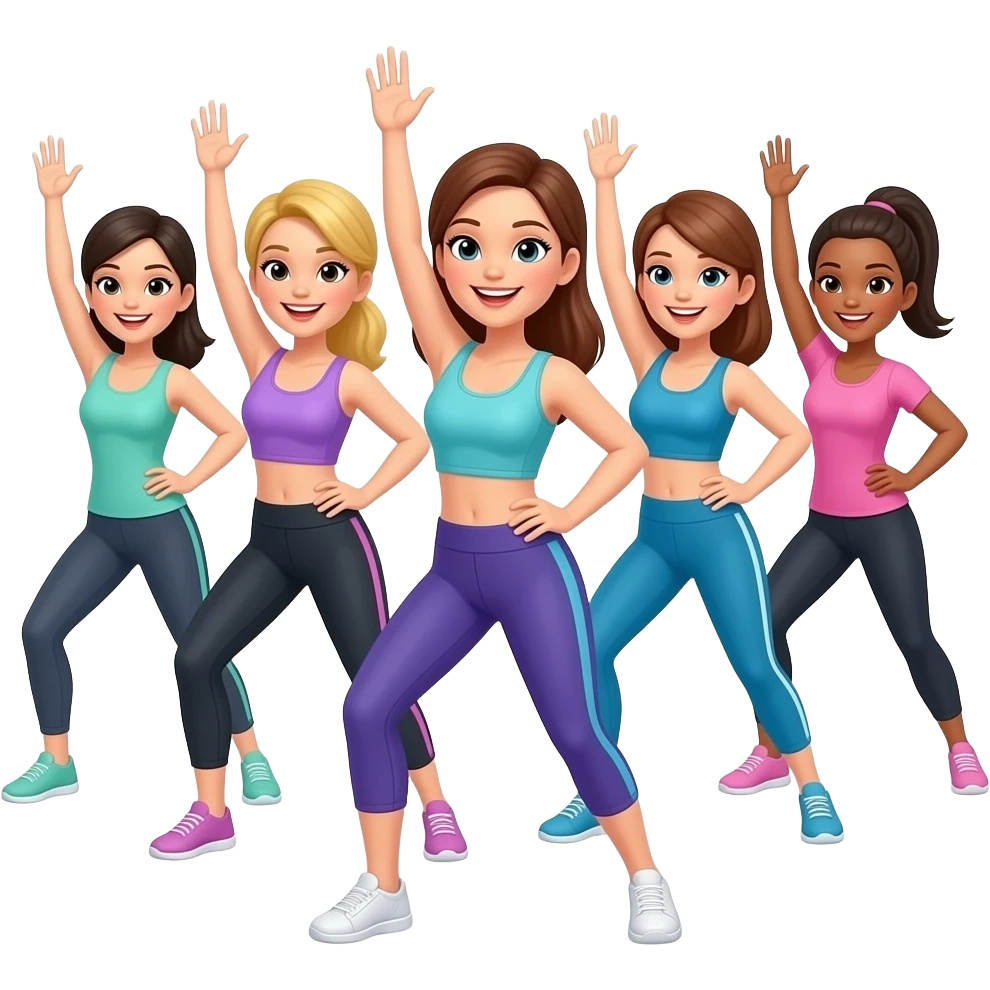women are very enthusiastic about exercising gym emoji
