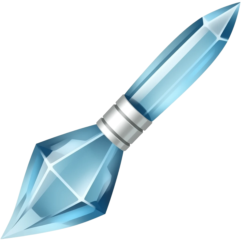 paint brush icon made entirely out of stylised crystal emoji