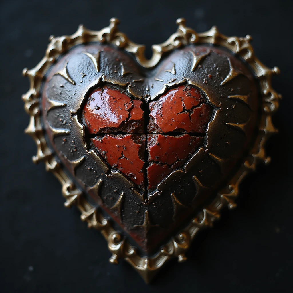 gothic heart, shattered, photorealistic, ornate, dark, elegant, high detail emoji