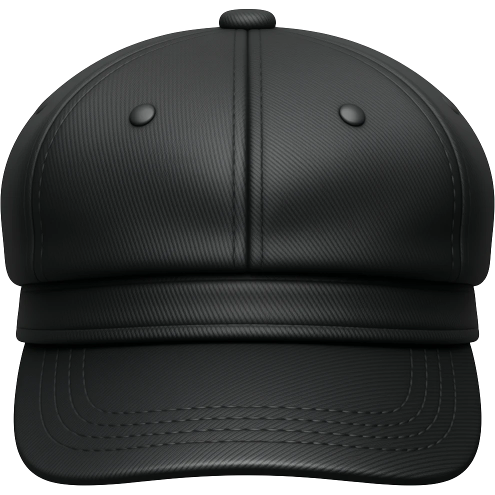 A black stylish flat Brixton fashion Greek fisherman’s cap newsboy’s cap, separated emoji