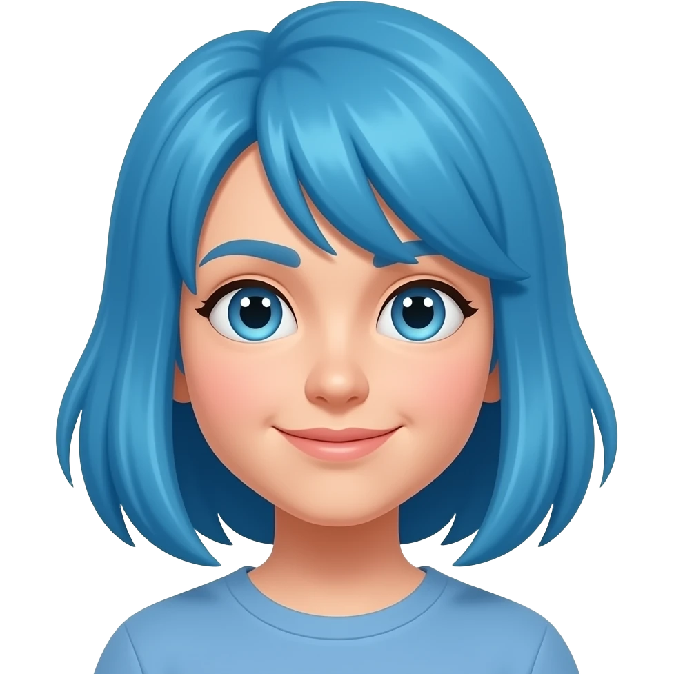 Joven con pelo azul emoji