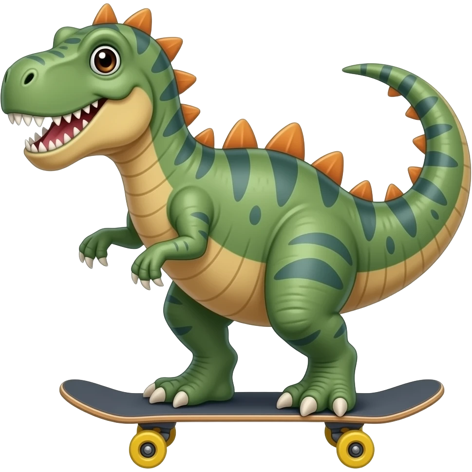 Dinosaur on a skateboard emoji