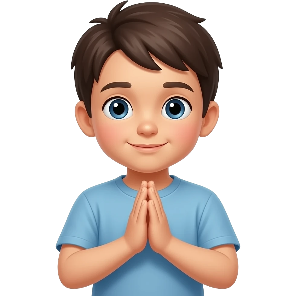 child in  prayer with folded arms emoji