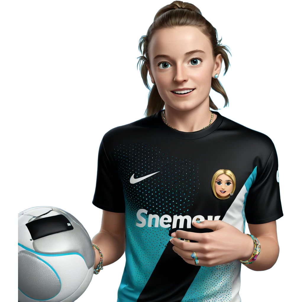 young athlete with jewelry emoji