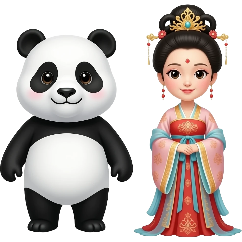 Panda and Chinese Princess emoji