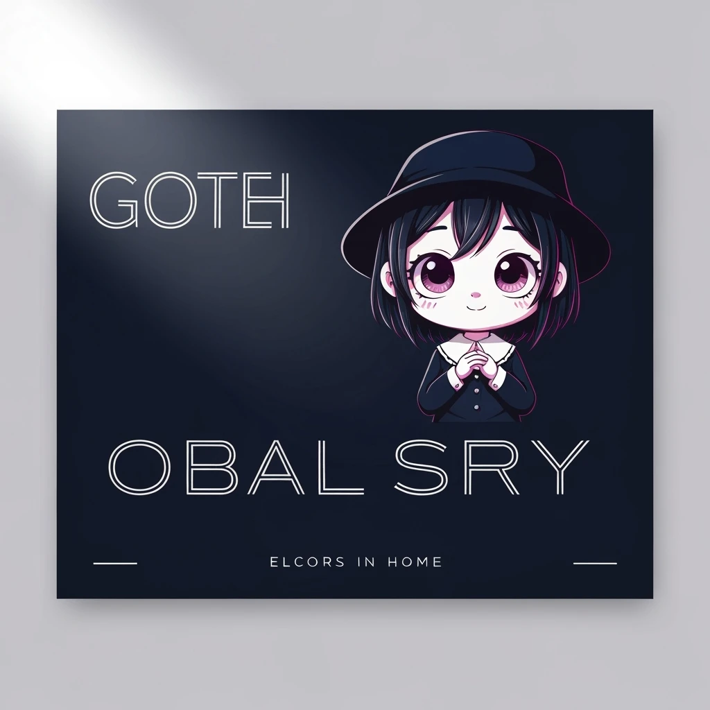 goth banner, cute, expressive, minimal, variation 4 emoji