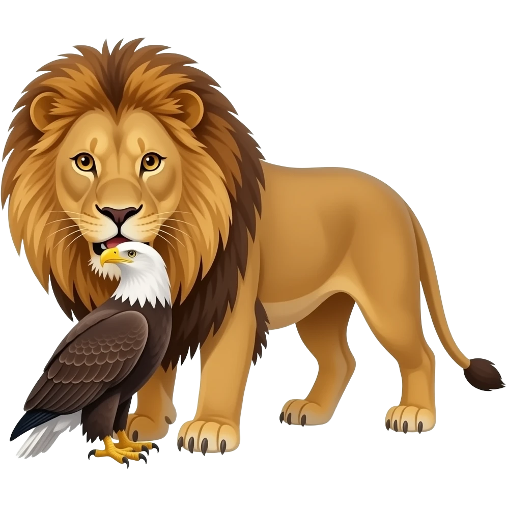 Kartal yiyen aslan emoji