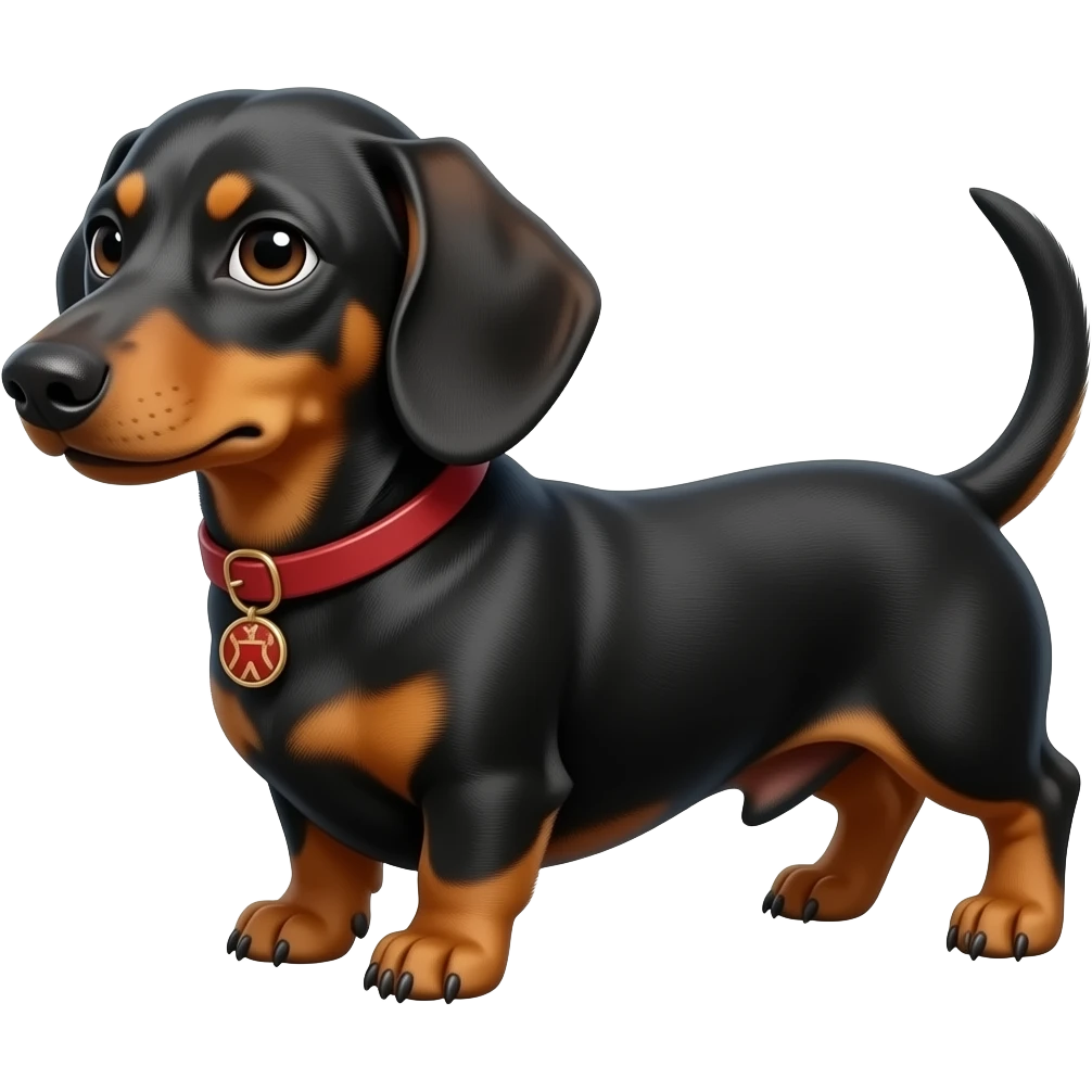 side eye dachshund with attitude emoji