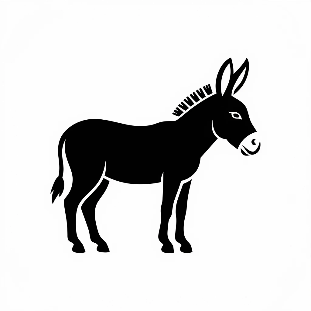 Donkey icon black silhouette emoji