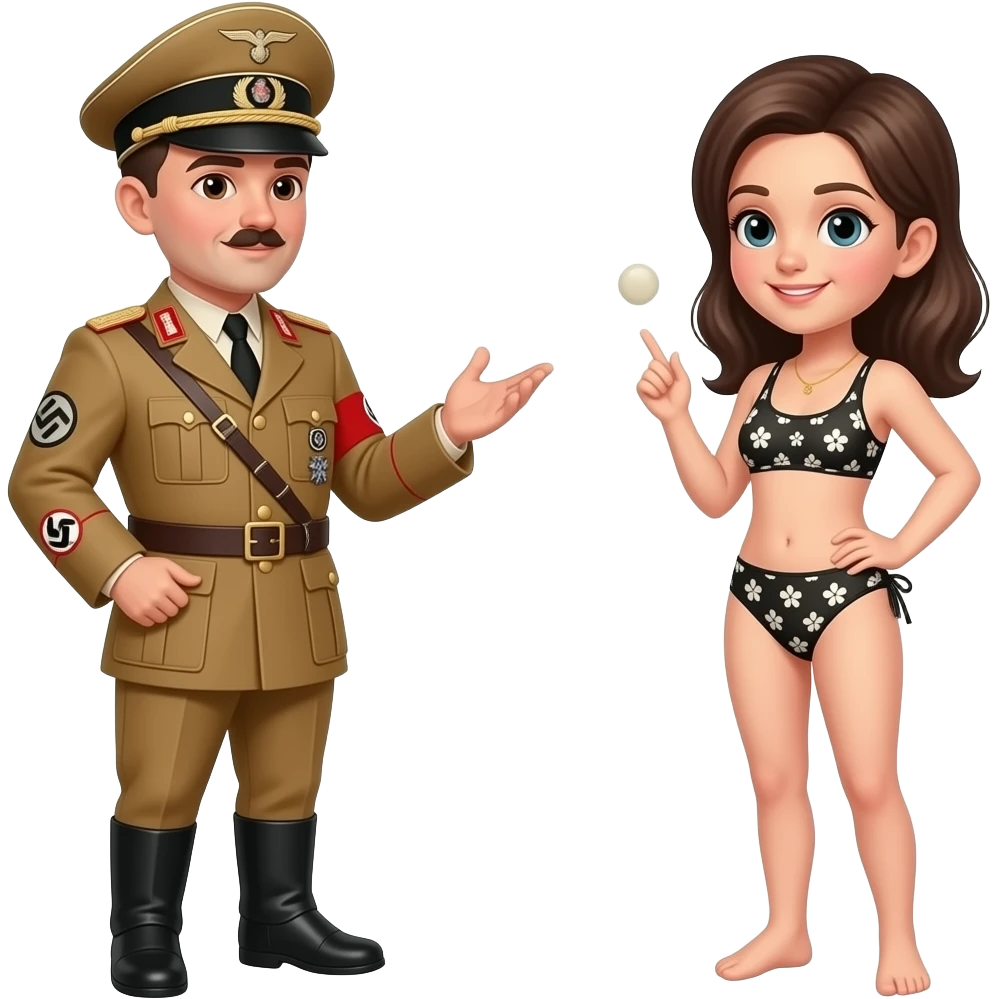 Hitler avec un fille en maillot de bain 2 piece nazi emoji