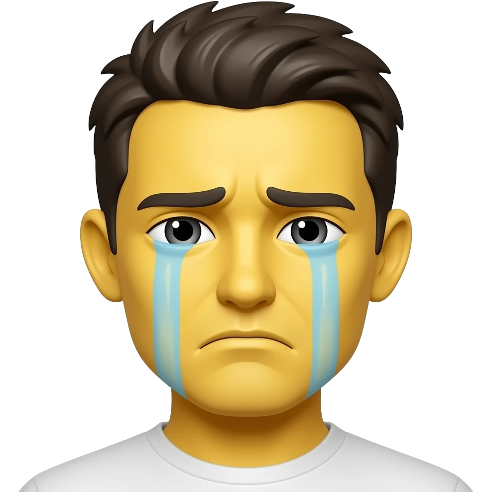 Llorar cara amarilla triste cara aguda emoji