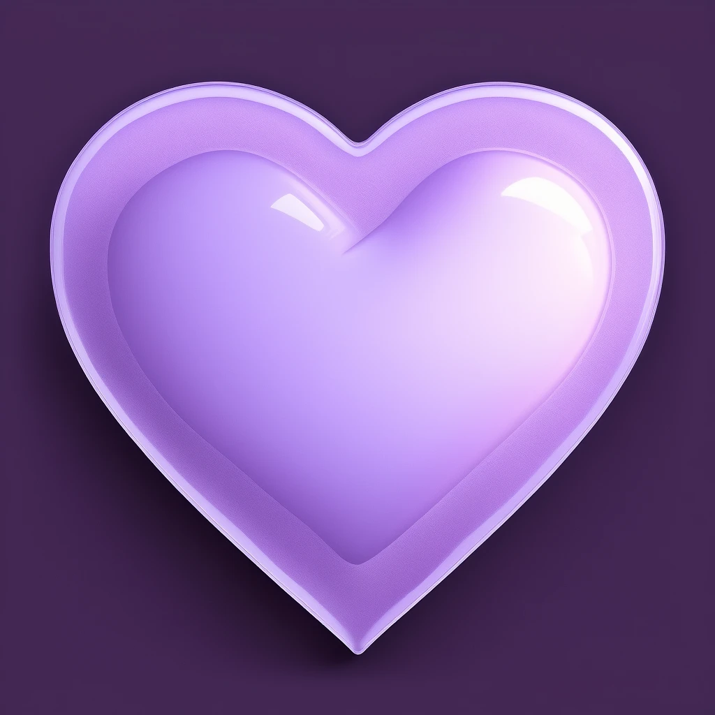 heart with a frosted lavender glass effect emoji