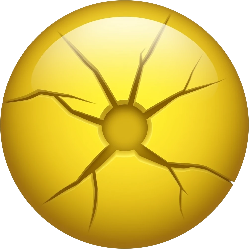 Yellow circle head cracked emoji