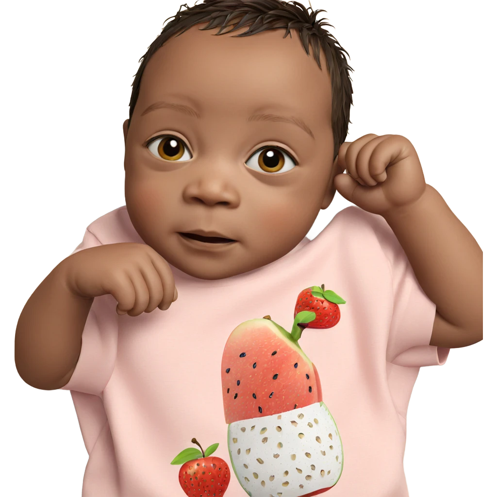 young boy enjoying fruit emoji