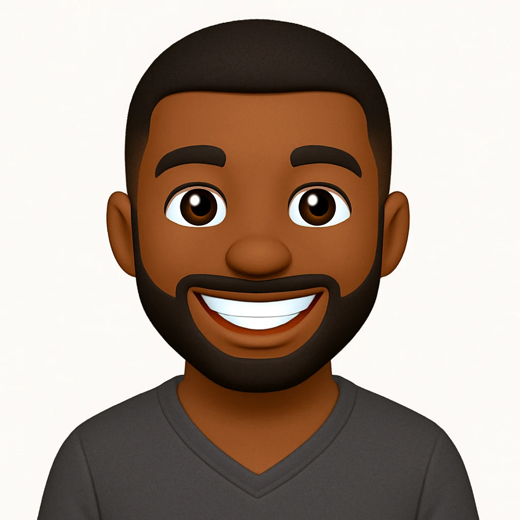 turn the second man in emoji style of the 1st image, match the facial features and clothes  emoji