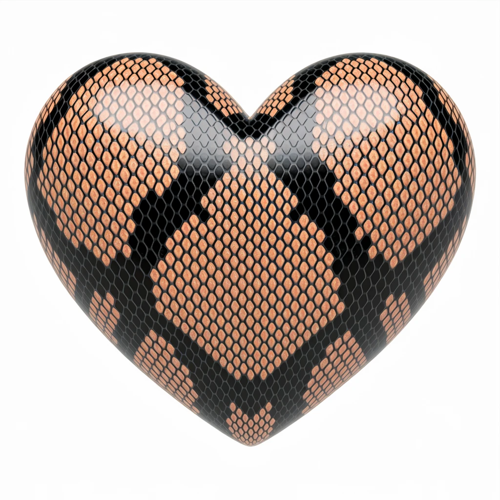 heart with a snakeskin texture emoji