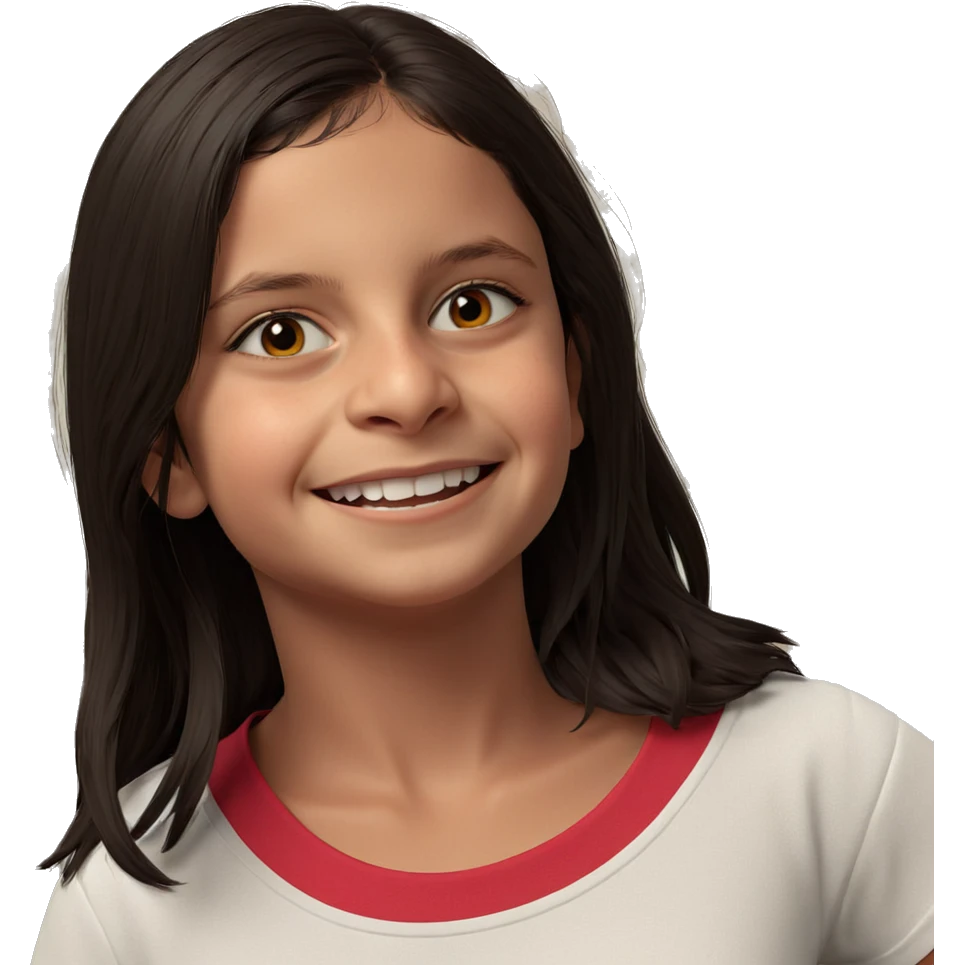 smiling girl in white shirt emoji