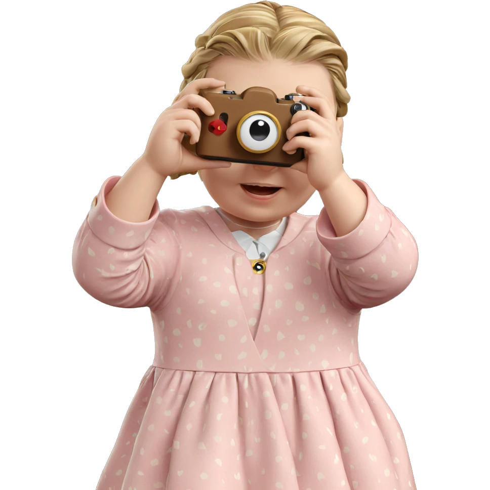 girl with camera in dress emoji